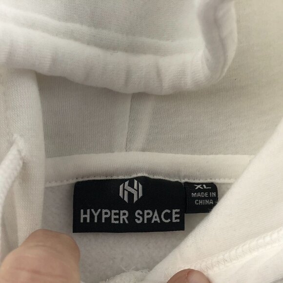 Hyper Space Mens NASA Hoodie Sweatshirt Size XL Pullover Caasual White Graphic - Picture 3 of 12